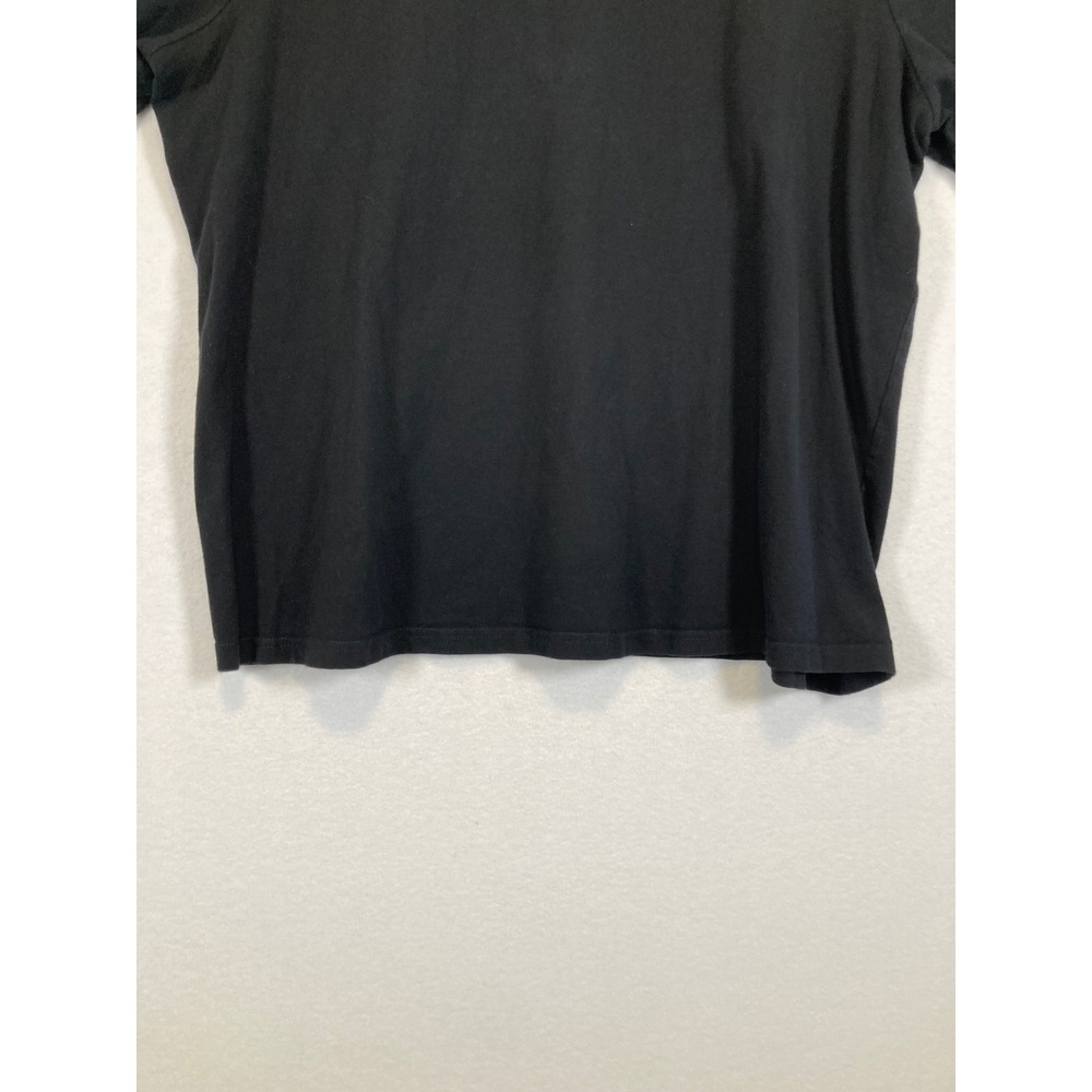 Denim & Co Essentials Mock Neck Top Womens 1X Black Short Sleeve Stretch Tee - Picture 5 of 9